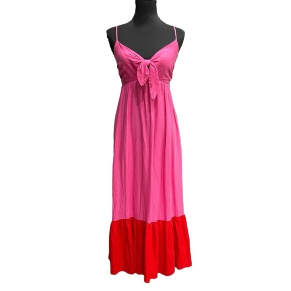 Tabitha Brown Color Block Maxi Dress | Size XXS | Boho Cruise Cottagecore - Picture 2 of 11